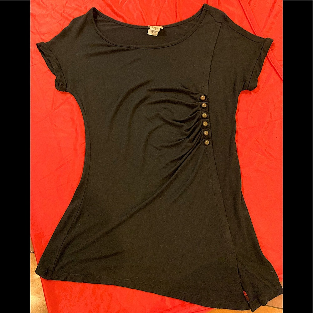 Black short sleeved shirt. Size M